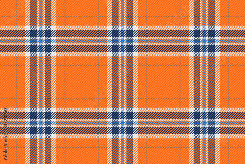Geometry textile tartan check, endless plaid seamless vector. Nyc background fabric pattern texture in orange and bright colors.