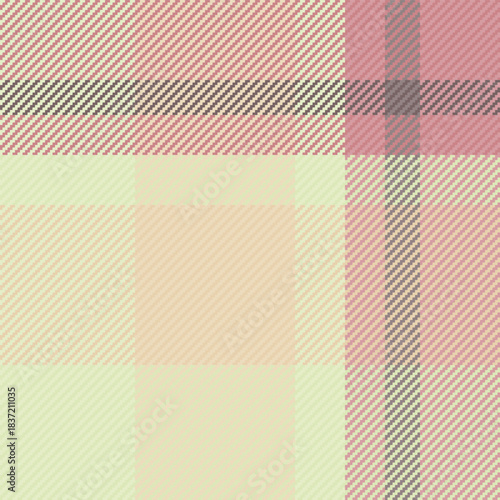 Choice pattern tartan fabric, grungy textile texture background. Pixel check plaid vector seamless in light and red colors.