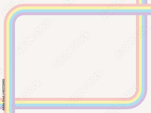 レトロモダンな角丸フレーム・夢かわカラー4色レインボー