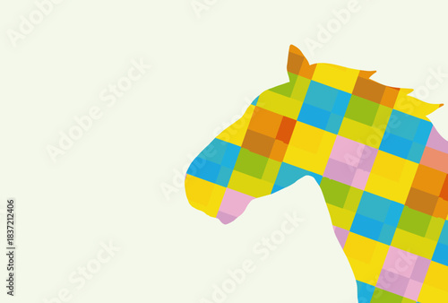 馬, 年賀状, 和風, 和柄, 新年, 動物, クリスマス, うま, ベクター, イラスト