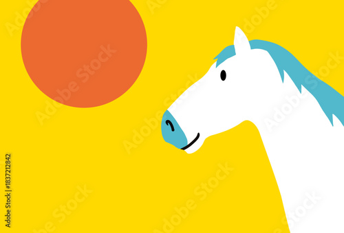 馬, 年賀状, 和風, 和柄, 新年, 動物, クリスマス, うま, ベクター, イラスト, manga