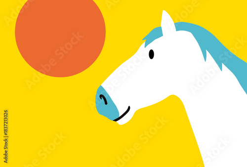 馬, 年賀状, 和風, 和柄, 新年, 動物, クリスマス, うま, ベクター, イラスト, manga