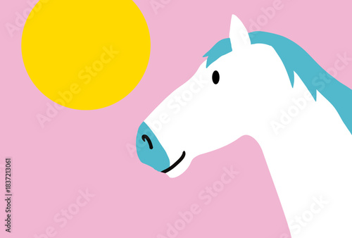 馬, 年賀状, 和風, 和柄, 新年, 動物, クリスマス, うま, ベクター, イラスト, manga