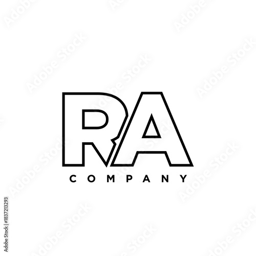 Letter R and A, RA logo design template. Minimal monogram initial based logotype.