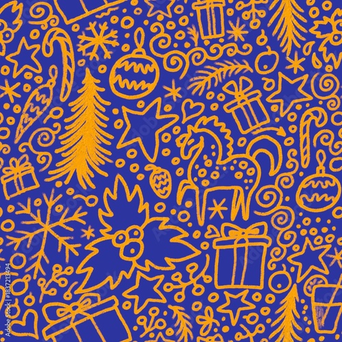 abstract seamless pattern christmas new year ornament wrapping paper digital illustration fabric fashion design allover print 