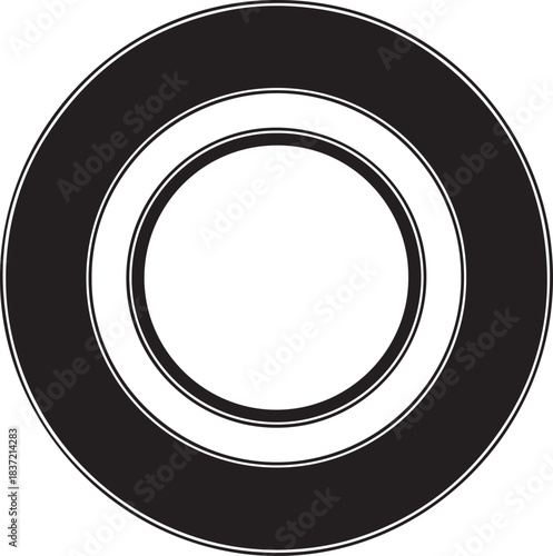 Black and White Concentric Circles Design rings