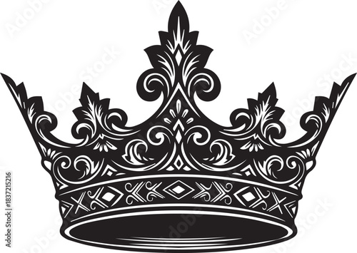 Ornate Royal Crown Silhouette king queen