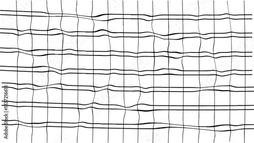Hand drawn abstract irregular grid pattern lines texture design