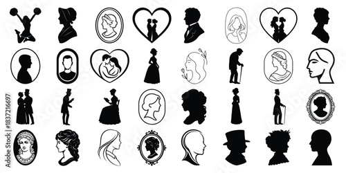 Vintage and Modern Human Cameo Silhouette Collection