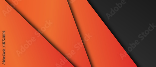 Black overlap paper layers background with orange blank space 