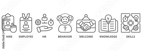 Onboarding banner lineal icon vector illustration