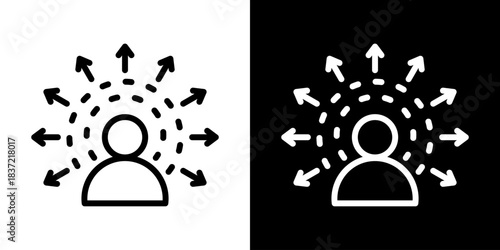 Self Awareness Icon Of Line Black And White Style Vector Illustration
