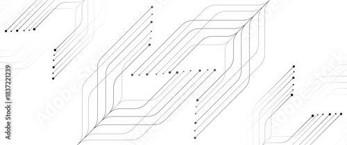 Digital technology abstract futuristic in line vector png design..