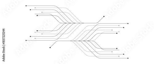 Digital technology abstract futuristic in line vector png design..