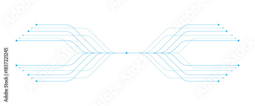 Digital technology abstract futuristic in line vector png design..