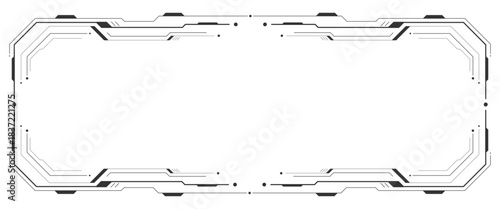 Digital vector control panel modern frames black technology futuristic control screen digital png..