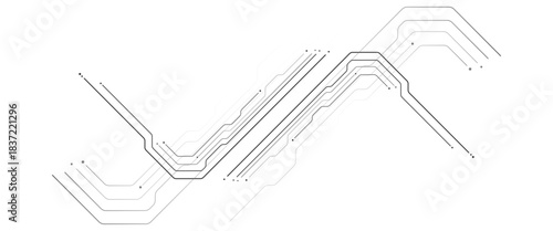 Digital technology abstract futuristic in line vector png design..