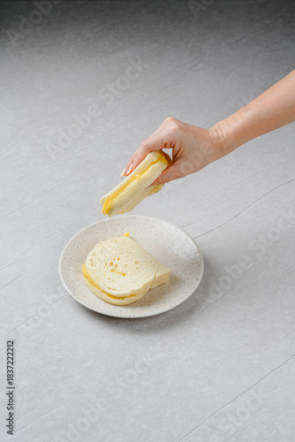 steamed bread or bun filled with srikaya jam