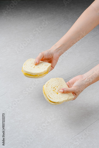 steamed bread or bun filled with srikaya jam