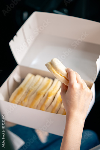 steamed bread or bun filled with srikaya jam
