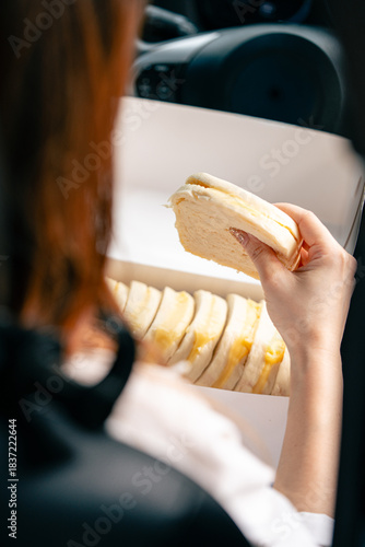 steamed bread or bun filled with srikaya jam