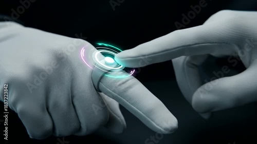 Futuristic Finger Interaction - High-Tech Gesture Recognition and Digital Interface.