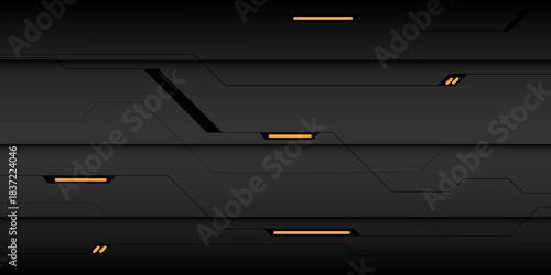 Abstract metallic dark black shadow geometirc design modern futuristic technology background vector