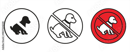 No pets sign icon, dog prohibition symbol in circle, with transparent background, vector illustration

