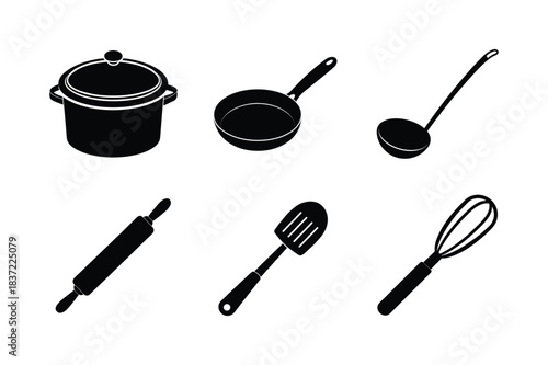 Cooking Tools vector silhouette bundle