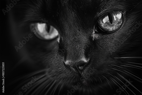 black cat portrait
