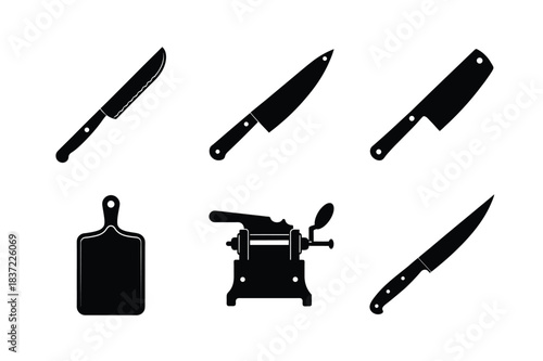 Knives and Cutting Tools vector silhouette bundle