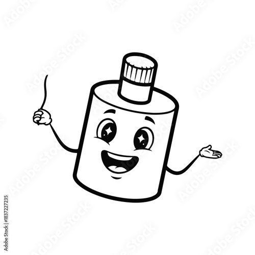 Cartoon fuse character with cheerful face silhouette, vector art