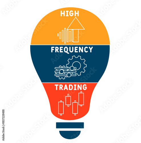 HFT - High Frequency Trading acronym. business concept background. vector illustration concept with keywords and icons. lettering illustration with icons for web banner, flyer, landing