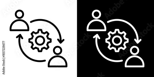 Synergy Icon Of Line Black And White Style Vector Illustration
