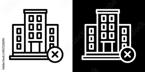 Decommission Icon Of Line Black And White Style Vector Illustration
