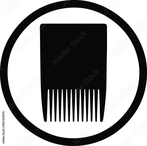 Illustration afro comb tool barber shop minimalist silhouette vector