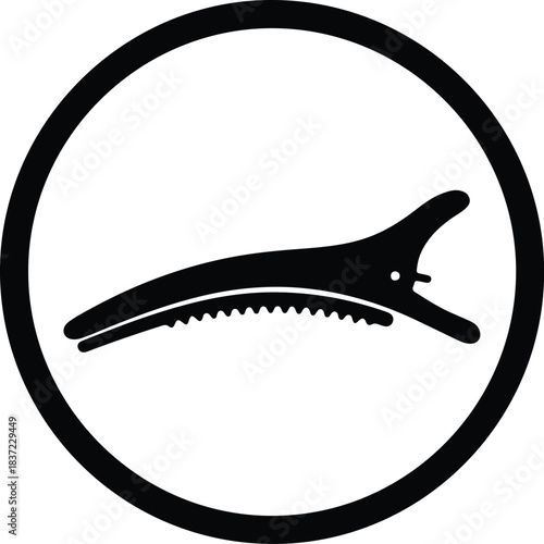 Illustration black hairpin accessory inside the circle silhouette vector