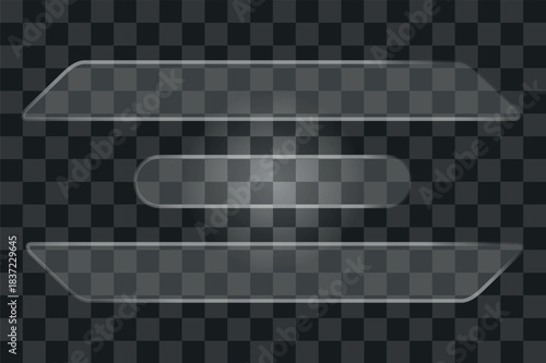 3D liquid glass button and frame set transparent silver color