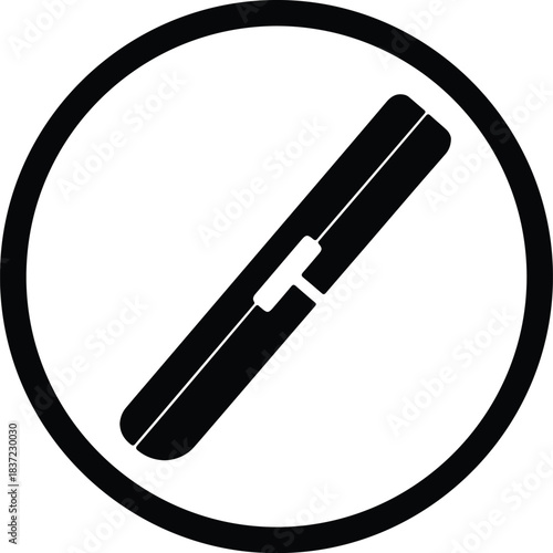 Illustration cutter tool icon inside black circle silhouette vector