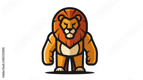 Fierce lion character with a muscular build and a bold stance.