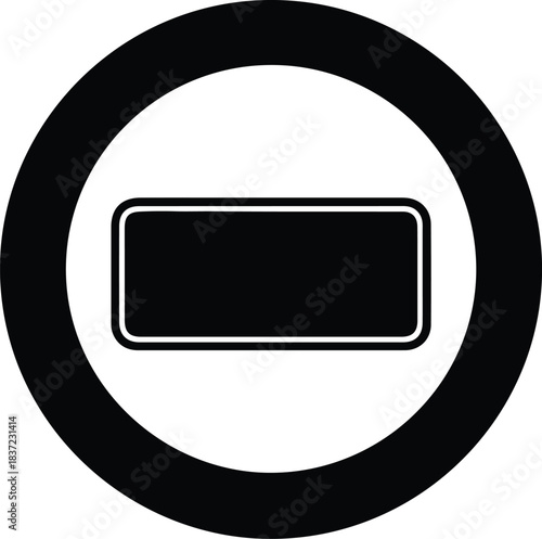 Illustration minus sign forbidden black prohibition symbol silhouette vector