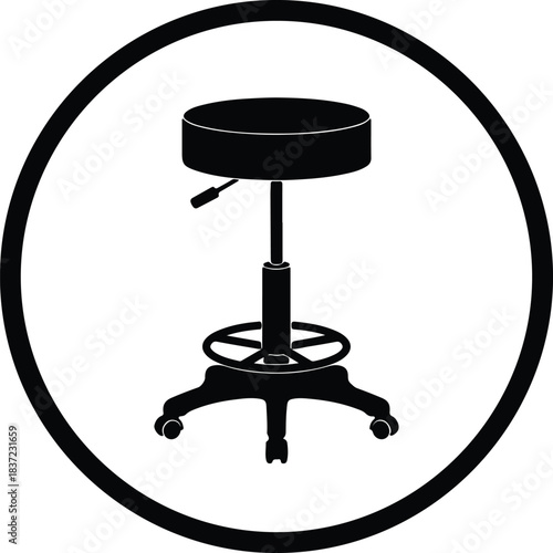 Illustration of adjustable stool silhouette vector