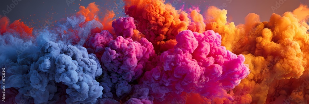 Fototapeta premium Abstract background of exploding colorful smoke 