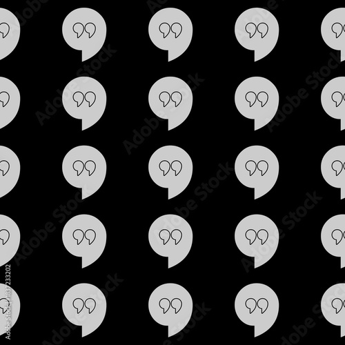 Talk symbol seamless pattern isolated on black background