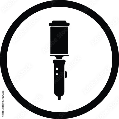 Illustration Wand massager in circle icon minimalist design silhouette vector