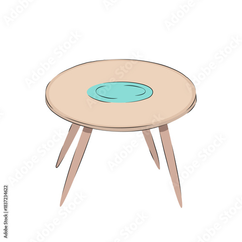 vector image of a kitchen dining table
