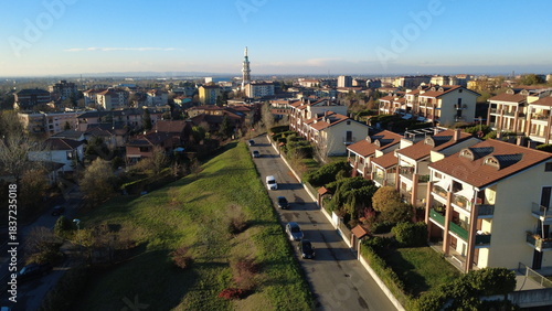 Madonna della Guardia statua, dal drone, Tortona, Alessandria - Piemonte - Italia