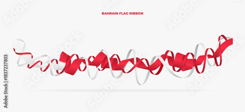 Bahrain Flag Waving On white Background. Independence Day Concept Design