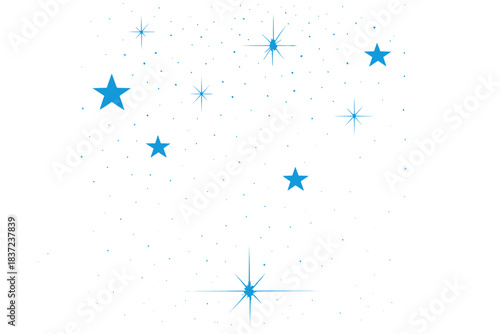 A blue motion background for Christmas and New Year featuring glittering stars, falling particles, and light flares, designed as a social media element