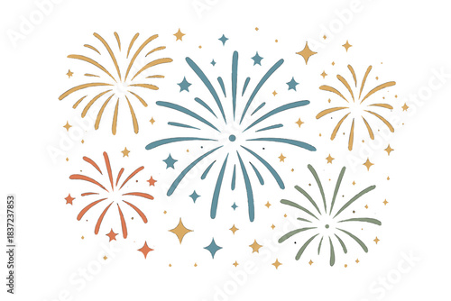 A cascade of fireworks bursts across the dark night sky, transforming into shimmering, glittering lights in a breathtaking pyrotechnic show